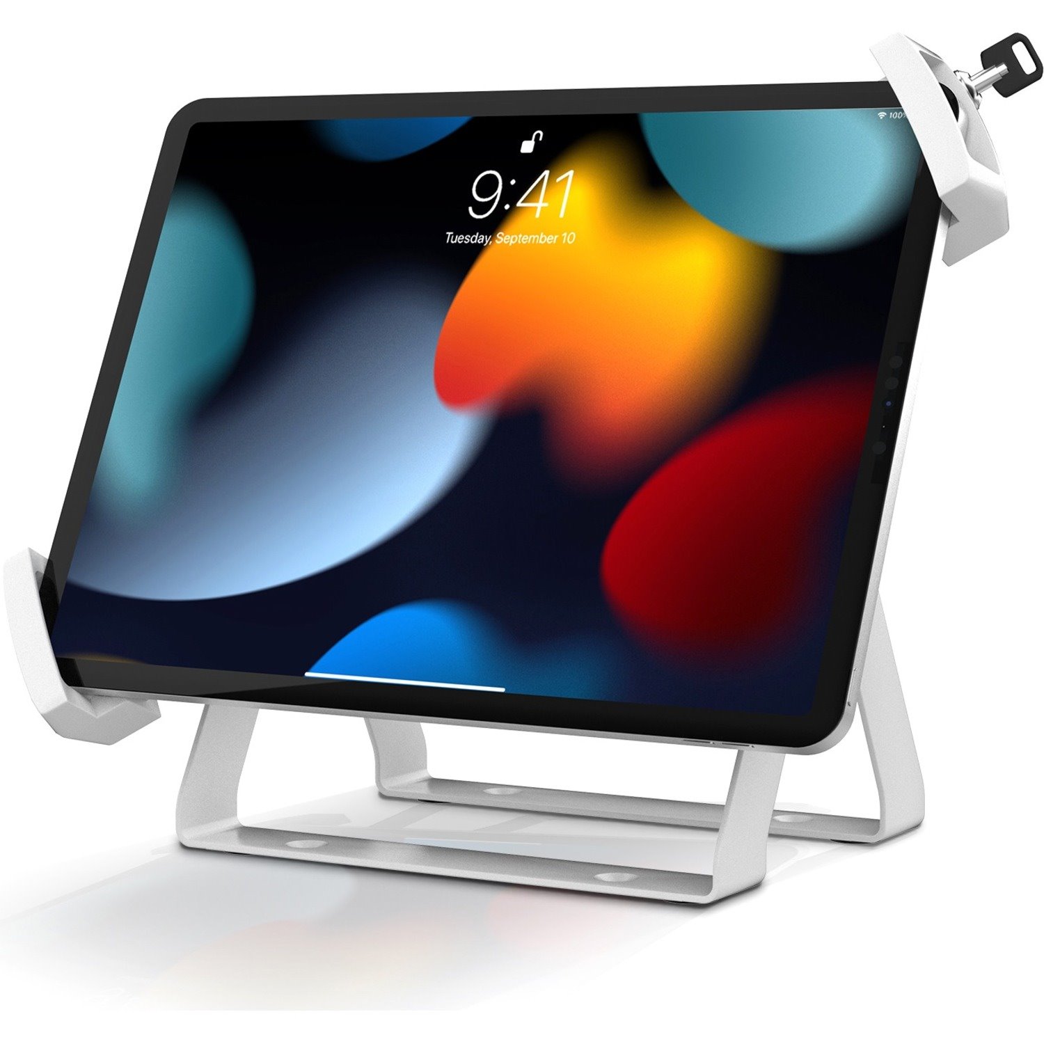 CTA Digital Full Rotation Desk Mount w/ Universal Security Holder for 8-12" Tablets (White)