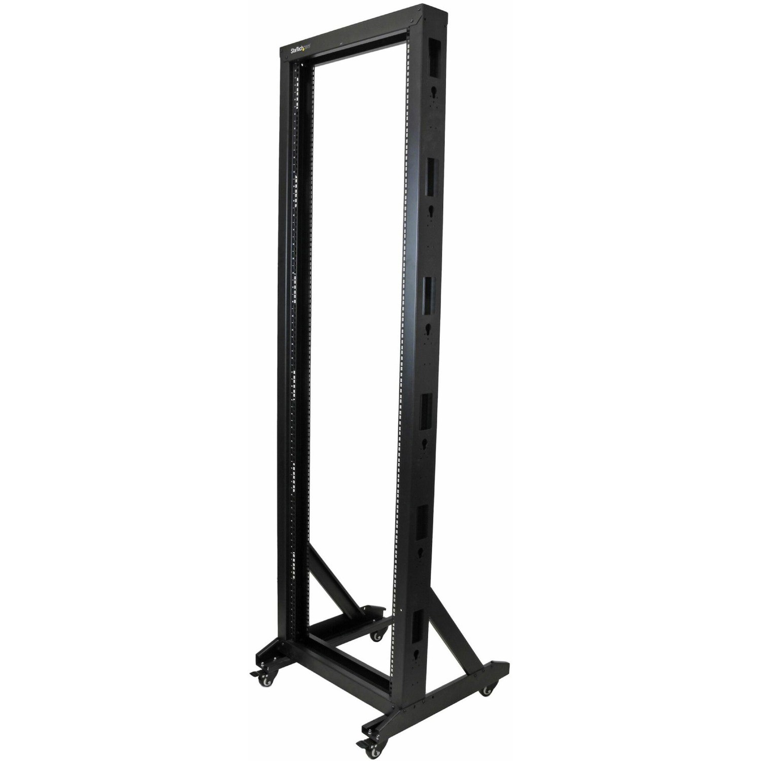StarTech.com 2-Post 42U Mobiel Open Frame Server Rack, 19in Patchkast met Wielen en 2 Stijlen, Open Serverkast voor AV/Data/IT Apparatuur