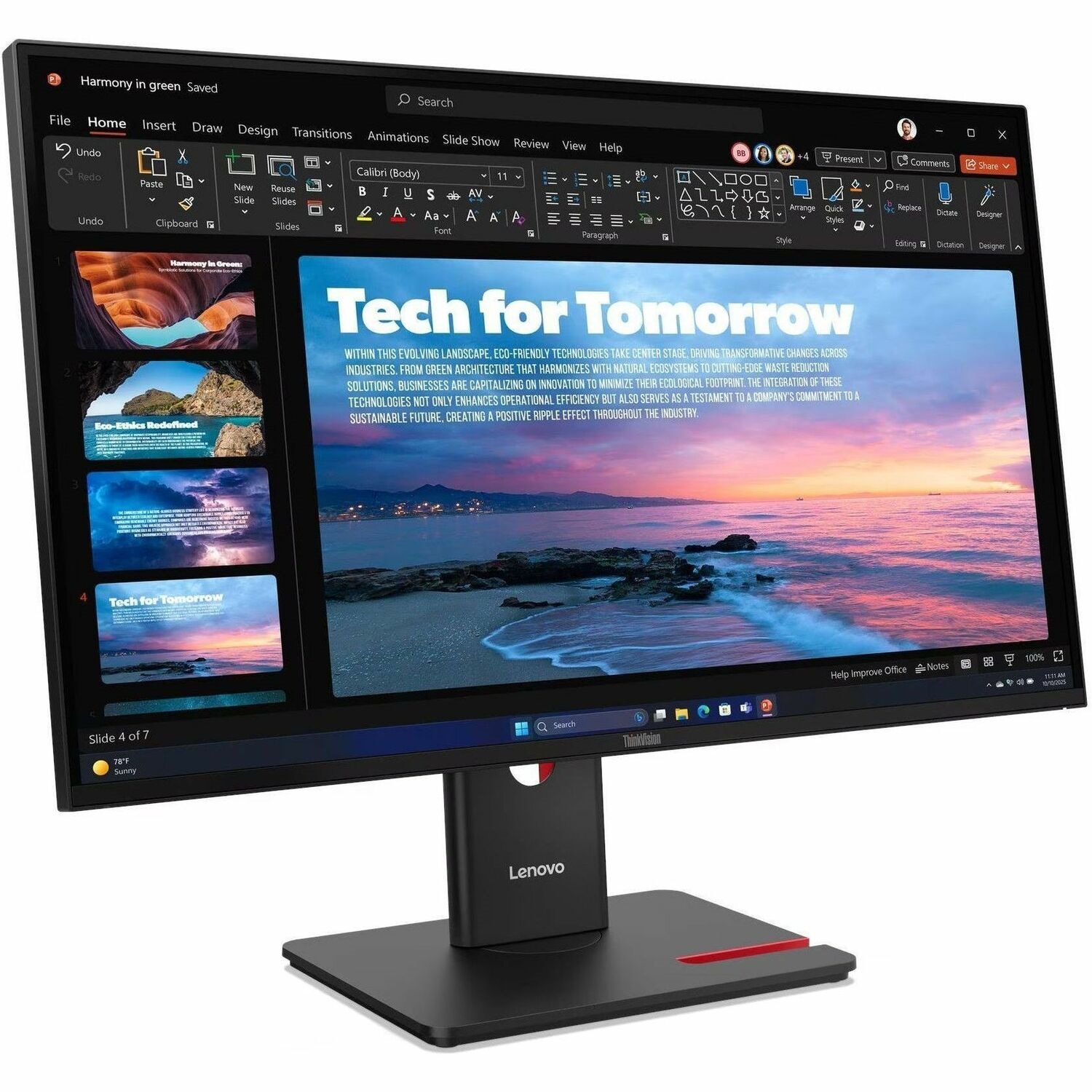 Lenovo ThinkVision T27QD-40 27" Class WQHD LED Monitor - 16:9 - Eclipse Black
