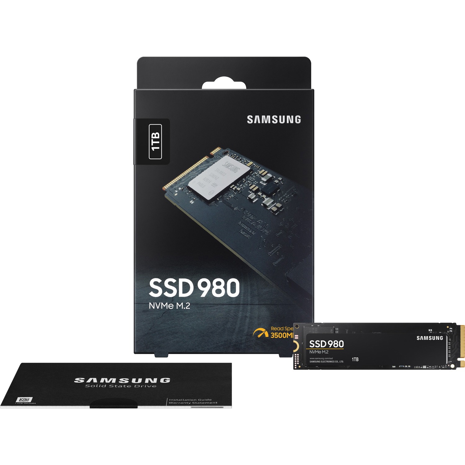 Samsung 980 MZ-V8V1T0BW 1 TB Solid State Drive - M.2 2280 Internal - PCI Express NVMe (PCI Express NVMe 3.0 x4) - Black