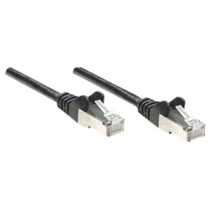 Intellinet Network Patch Cable, Cat6, 0.5m, Black, CCA, U/UTP, PVC, RJ45, Gold Plated Contacts, Snagless, Booted, Lifetime Warranty, Polybag