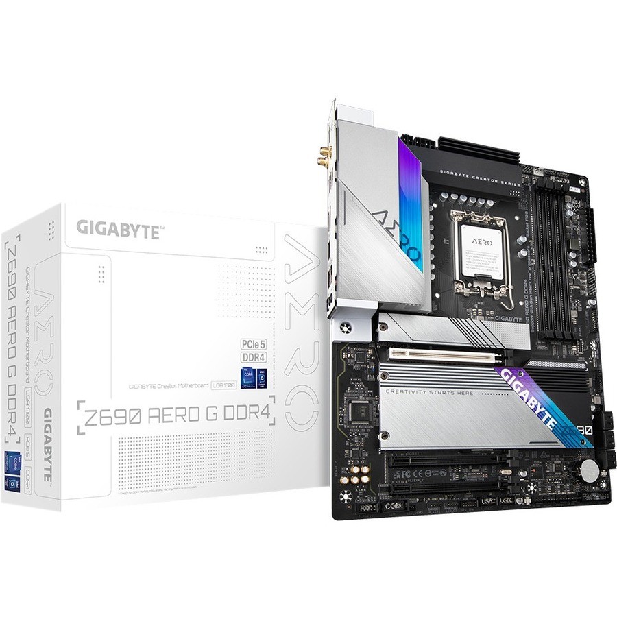 GIGABYTE Z690 AERO G DDR4 Gaming Desktop Motherboard - Intel Z690 Chipset - Socket LGA-1700 - Intel Optane Memory Ready - ATX