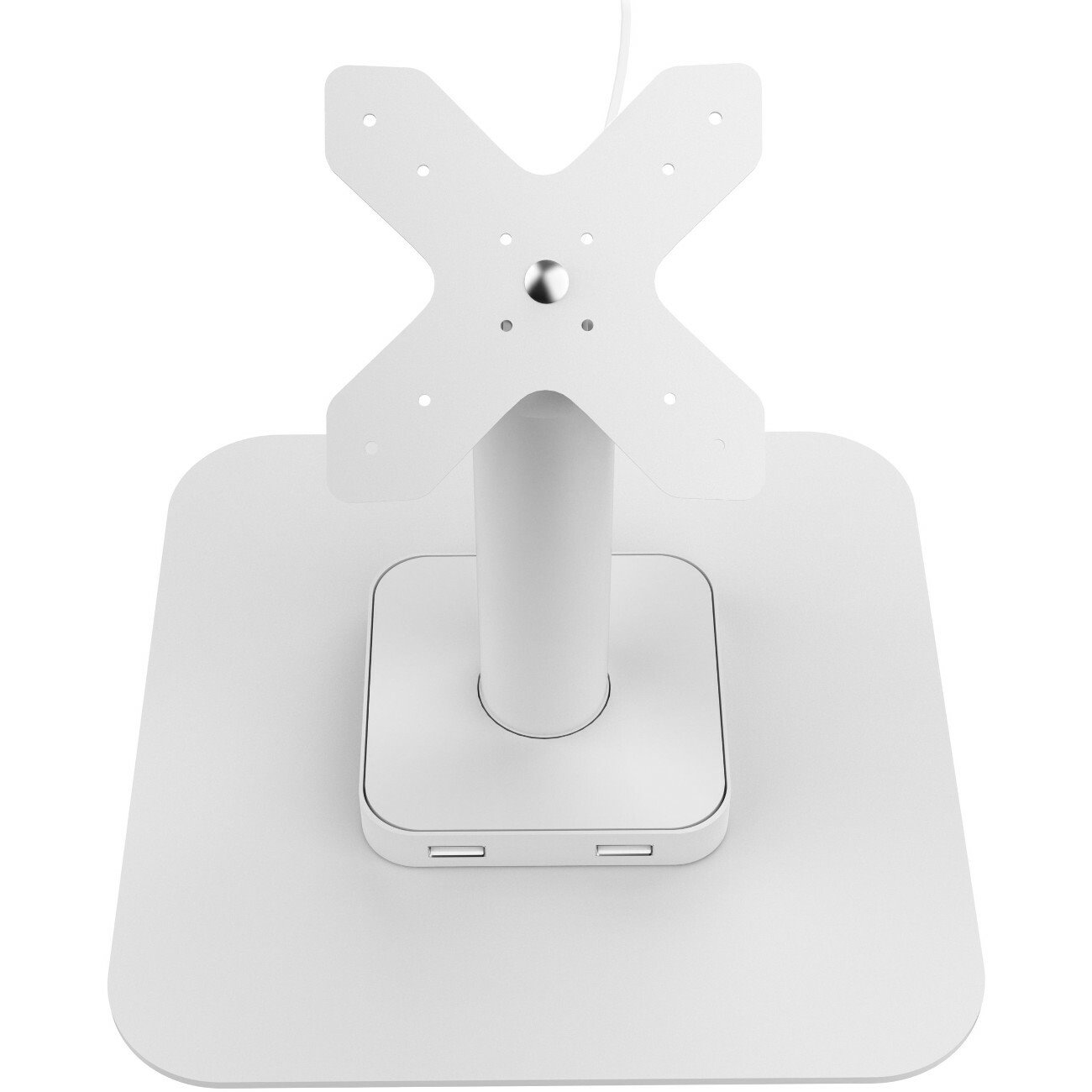 CTA Digital VESA Compatible Desk Mount with USB Ports and Cable Routing (White)