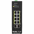 Eaton Tripp Lite Series 8-Port Lite Managed Industrial Gigabit Ethernet Switch - 10/100/1000 Mbps, PoE+ 30W, 2 GbE SFP Slots, -10° to 60°C, DIN Mount, TAA