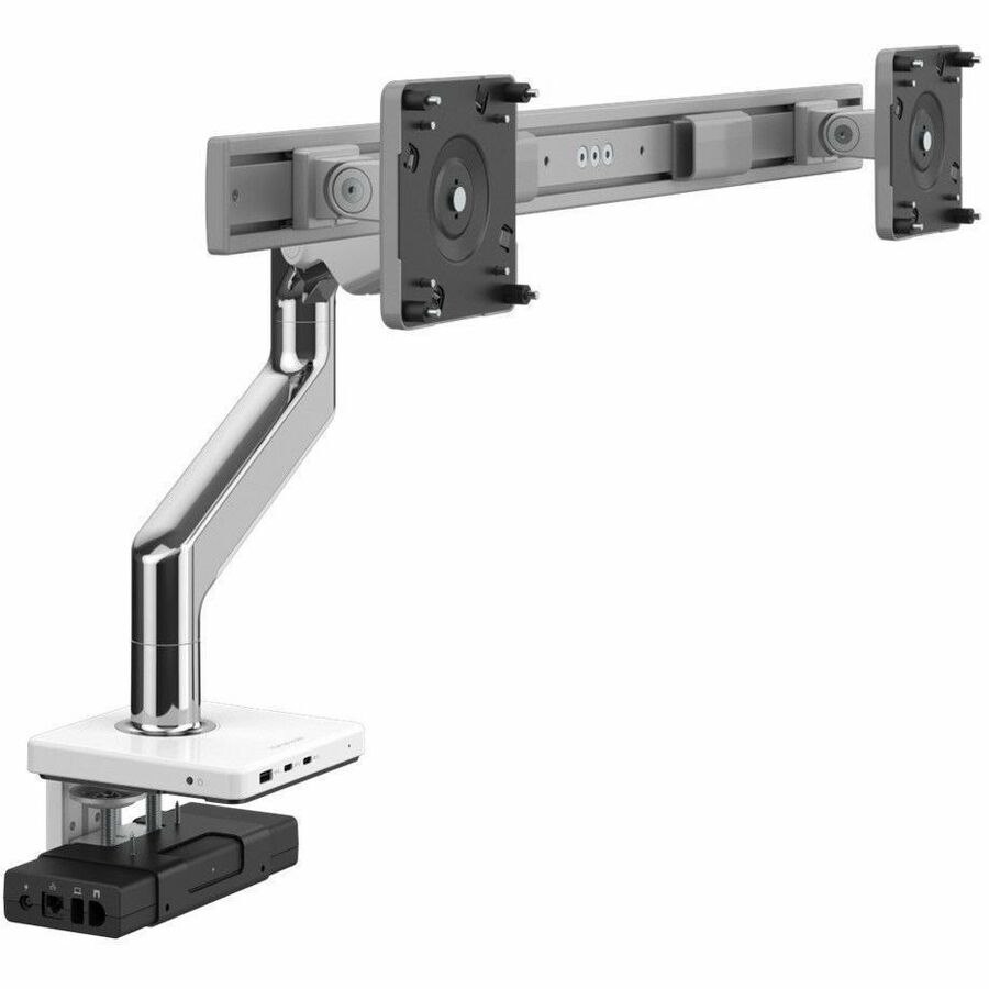 Humanscale M81M33CWB2GNA Desk Mount for Monitor, Docking Station - Polished Aluminum, White, Gray