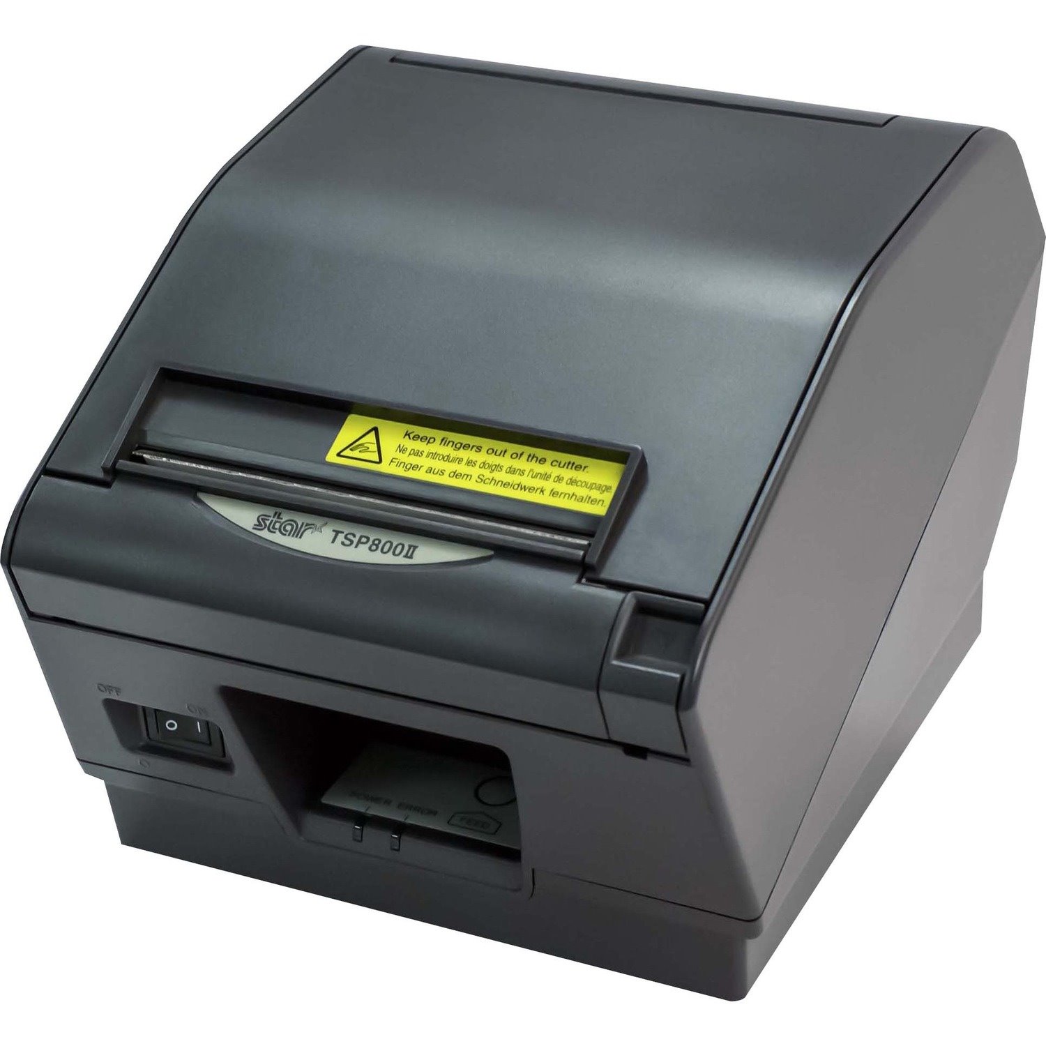 Star Micronics TSP800II Thermal Receipt and Label Printer, USB - Cutter, External Power Supply Needed, Gray