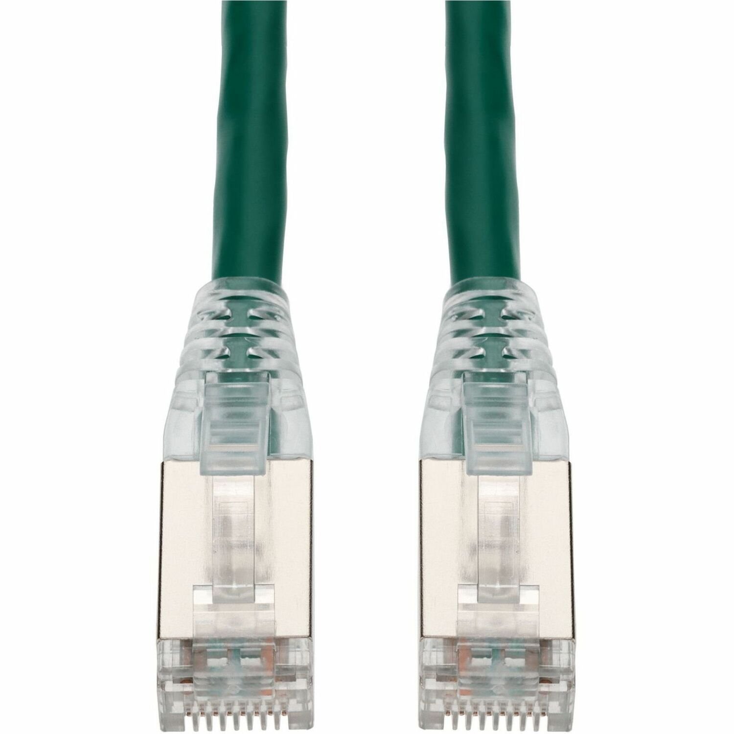 AddOn 5.5ft RJ-45 (Male) to RJ-45 (Male) Green Cat6A Straight Shielded Twisted Pair PVC Copper Patch Cable