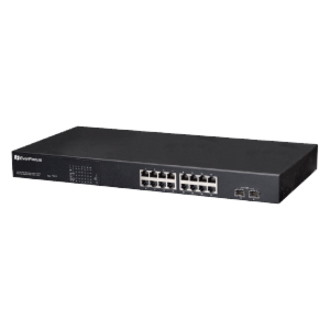 EverFocus 16-Port PoE Web-Managed Gigabit Ethernet Switch with 2 SFP Ports