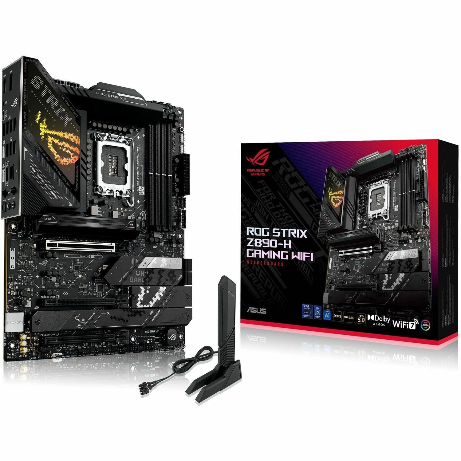 Asus ROG Strix Z890-H GAMING WIFI Gaming Desktop Motherboard - Intel Z890 Chipset - Socket LGA-1851 - ATX