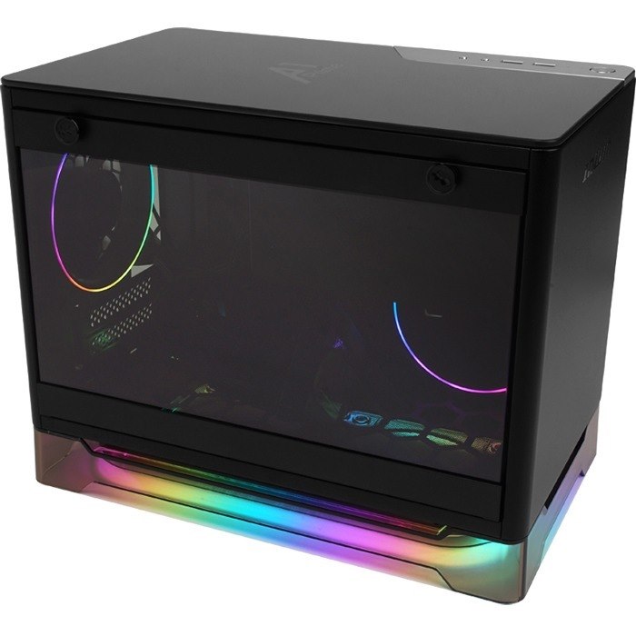 In Win IW-A1PRIME-BLACK Gaming Computer Case - Mini ITX Motherboard Supported - Mini-tower - Tempered Glass, Plexiglass, SECC, Aluminium - Black