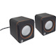 2600 Series Speaker System, Small Size, Big Sound, Two Speakers, Stereo, USB power, Output: 2x 3W, 3.5mm plug for sound, In-Line volume control, Cable 0.9m, Black, Three Year Warranty