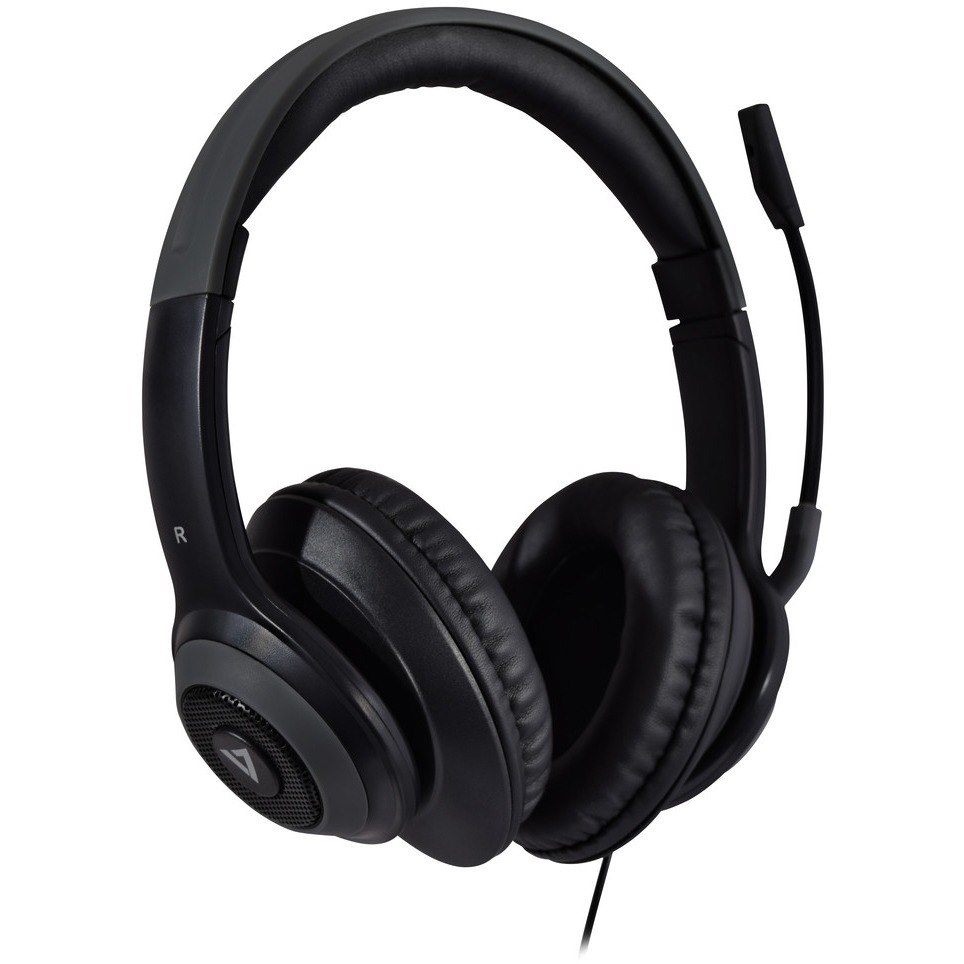 V7 Premium HC701 Wired Over-the-head, Over-the-ear Stereo Headset - Grey