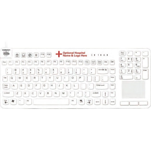 Man & Machine Really Cool Touch Keyboard - Cable Connectivity - USB Interface - TouchPad - Hygienic White