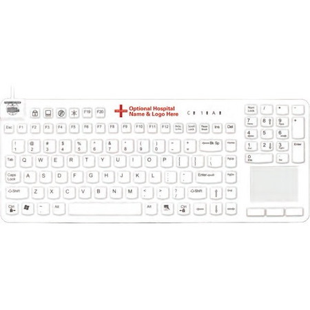 Man & Machine Really Cool Touch Keyboard - Cable Connectivity - USB Interface - TouchPad - Hygienic White
