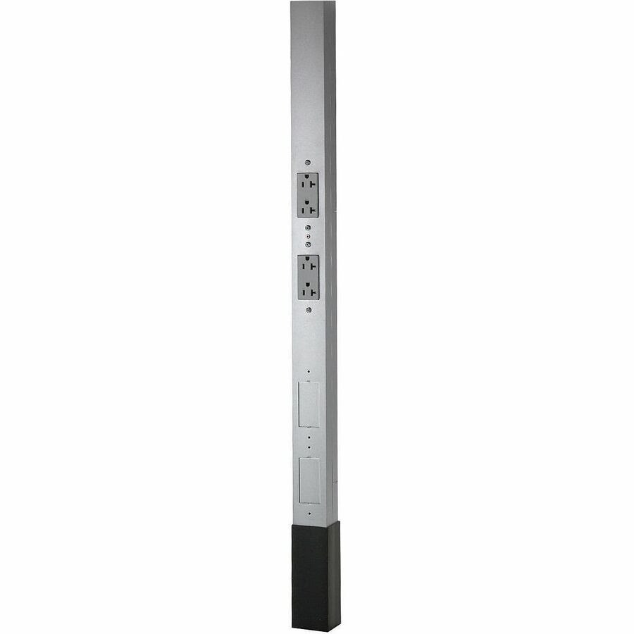 Hubbell Premise Wiring Aluminum Service Poles, 15'2" , 2) Duplex, Gray