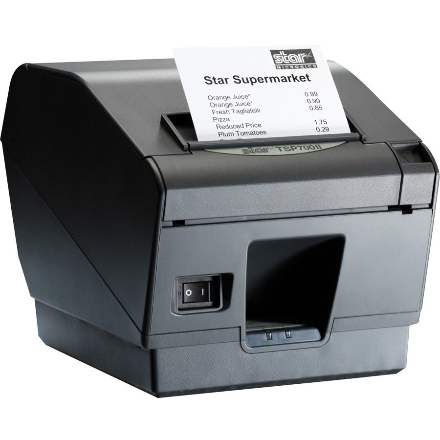 Star Micronics TSP700II Thermal Receipt and Label Printer, Ethernet (LAN) - Cutter, External Power Supply Needed, Gray