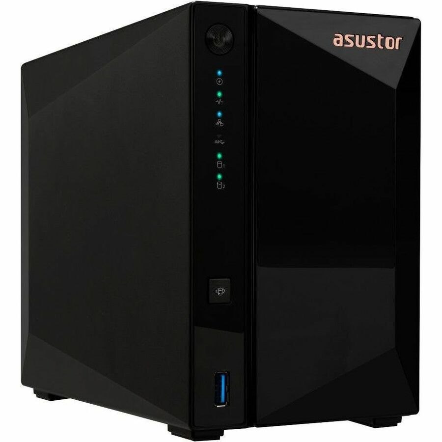 Asustor Drivestor 2 Pro Gen2 AS3302T v2, 2 Bay NAS Enclosure Network Storage, 1.7GHz Quad-Core, 2.5GbE Port, 2GB RAM DDR4, Network Attached Storage for Cloud Storage (Diskless)