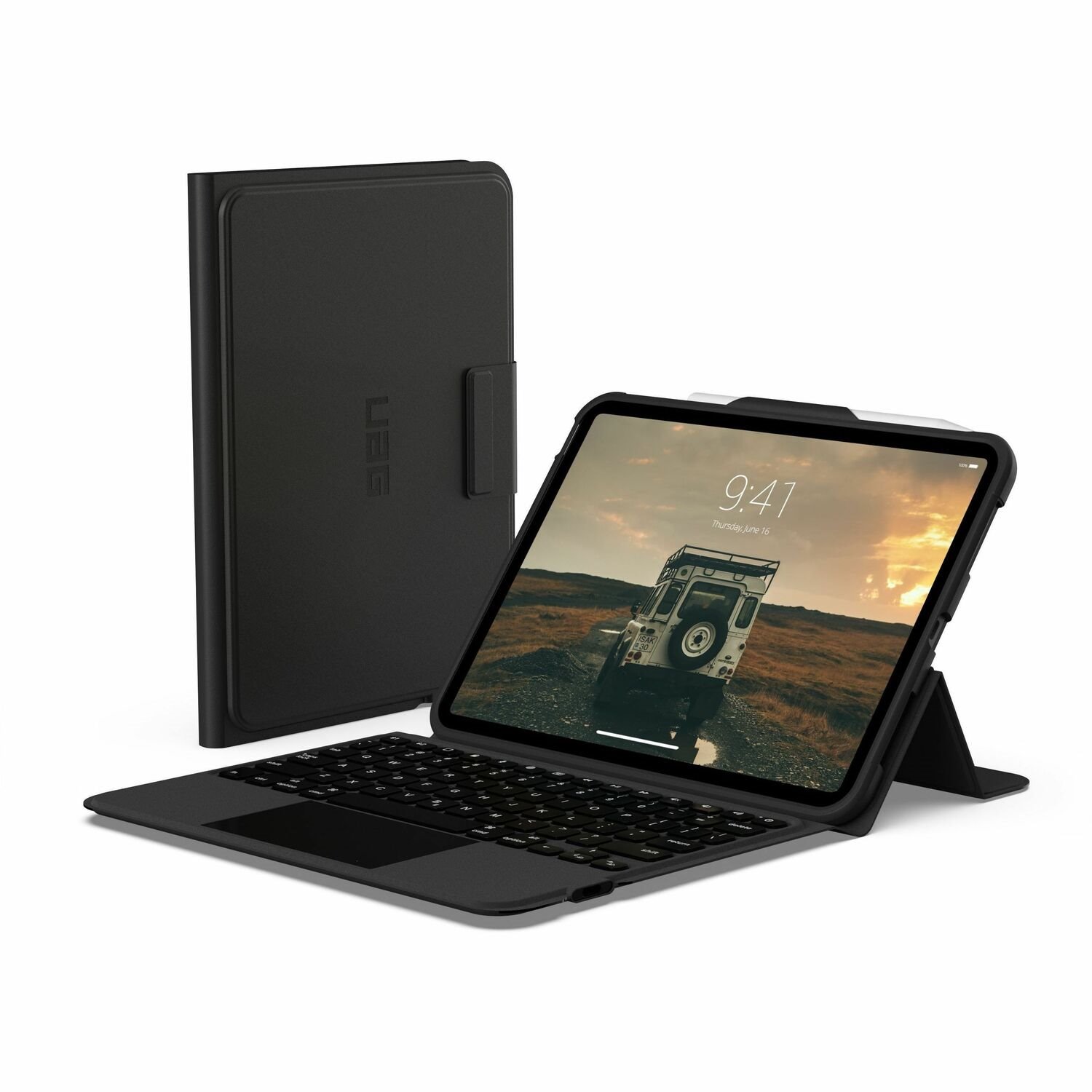 Urban Armor Gear Robuust Toetsenbord/hoes (Folio) voor 27,7 cm (10,9") Apple iPad (11de generatie), iPad (10th Generation) iPad - Zwart, As