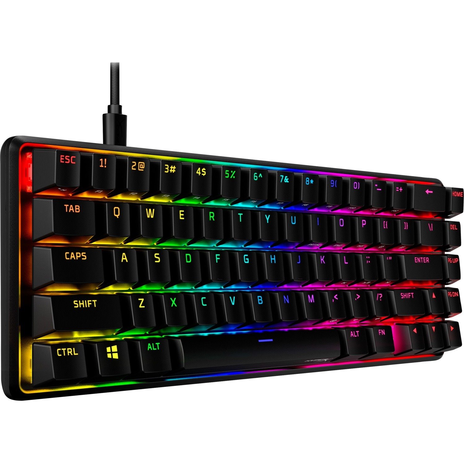 HP Alloy Origins 65 Gaming Keyboard - Cable Connectivity - USB Type C Interface - RGB LED - English (US) - Black