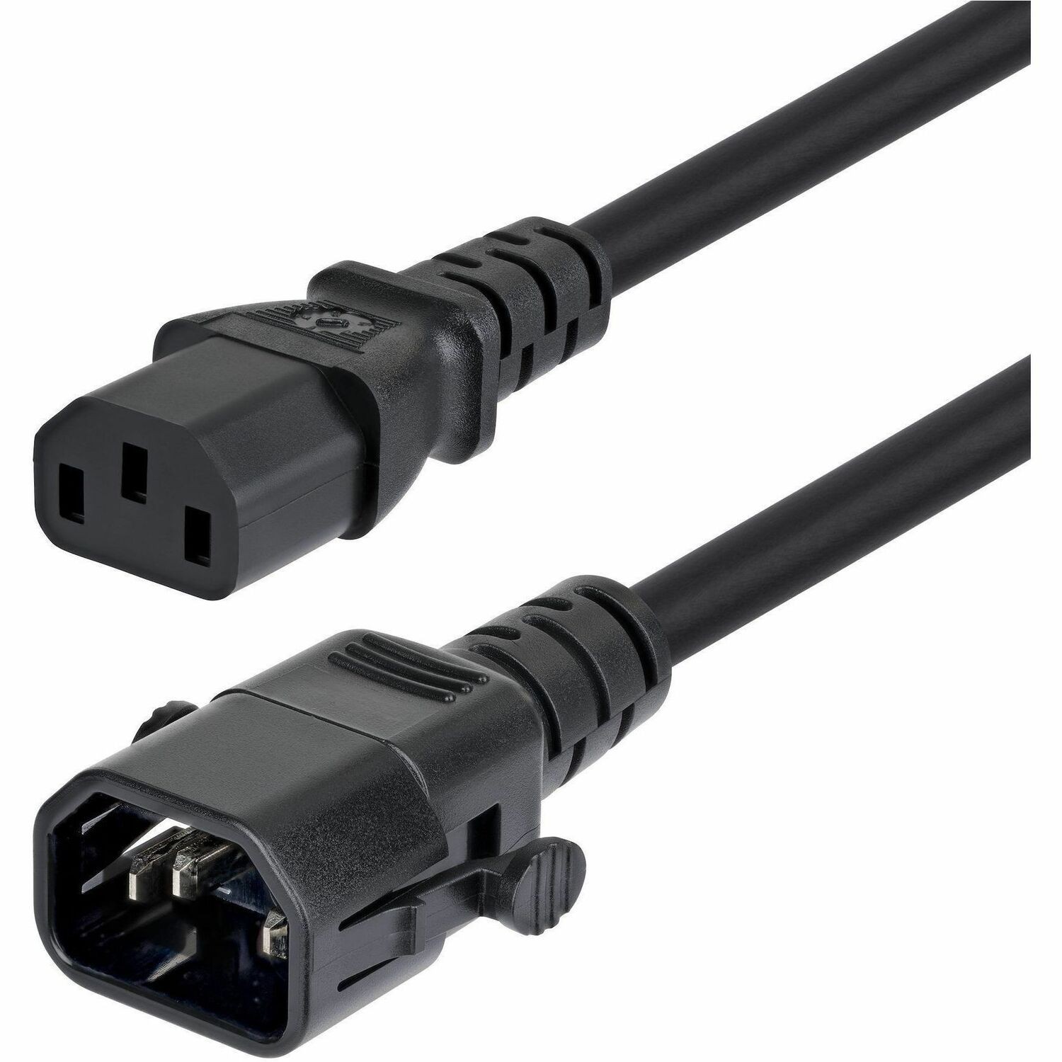 StarTech 10ft (3m) Power Extension Cord, Locking C14 to C13, PDU Power Cord, 10A 250V, 18AWG, UL Listed, TAA
