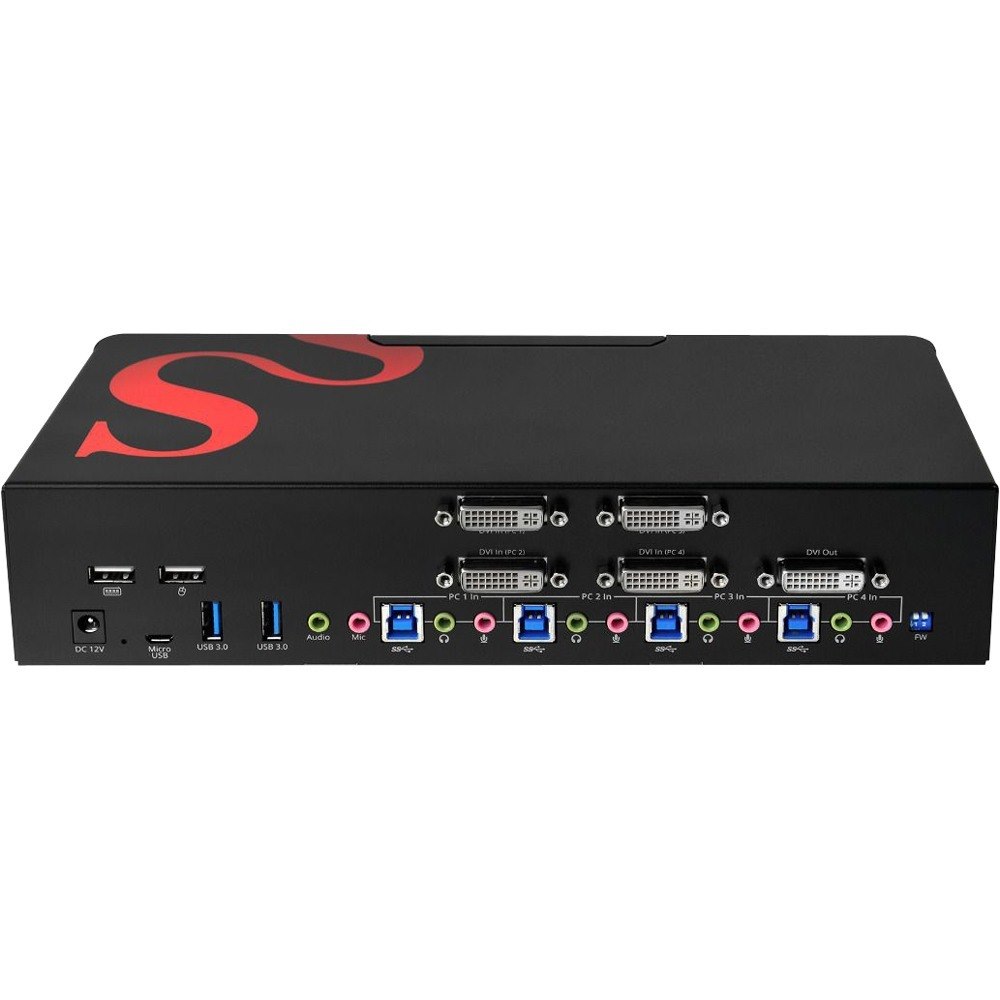 SIIG 4-Port DVI Dual-Link Smart Console Switch with USB 3.0 Multi-Media