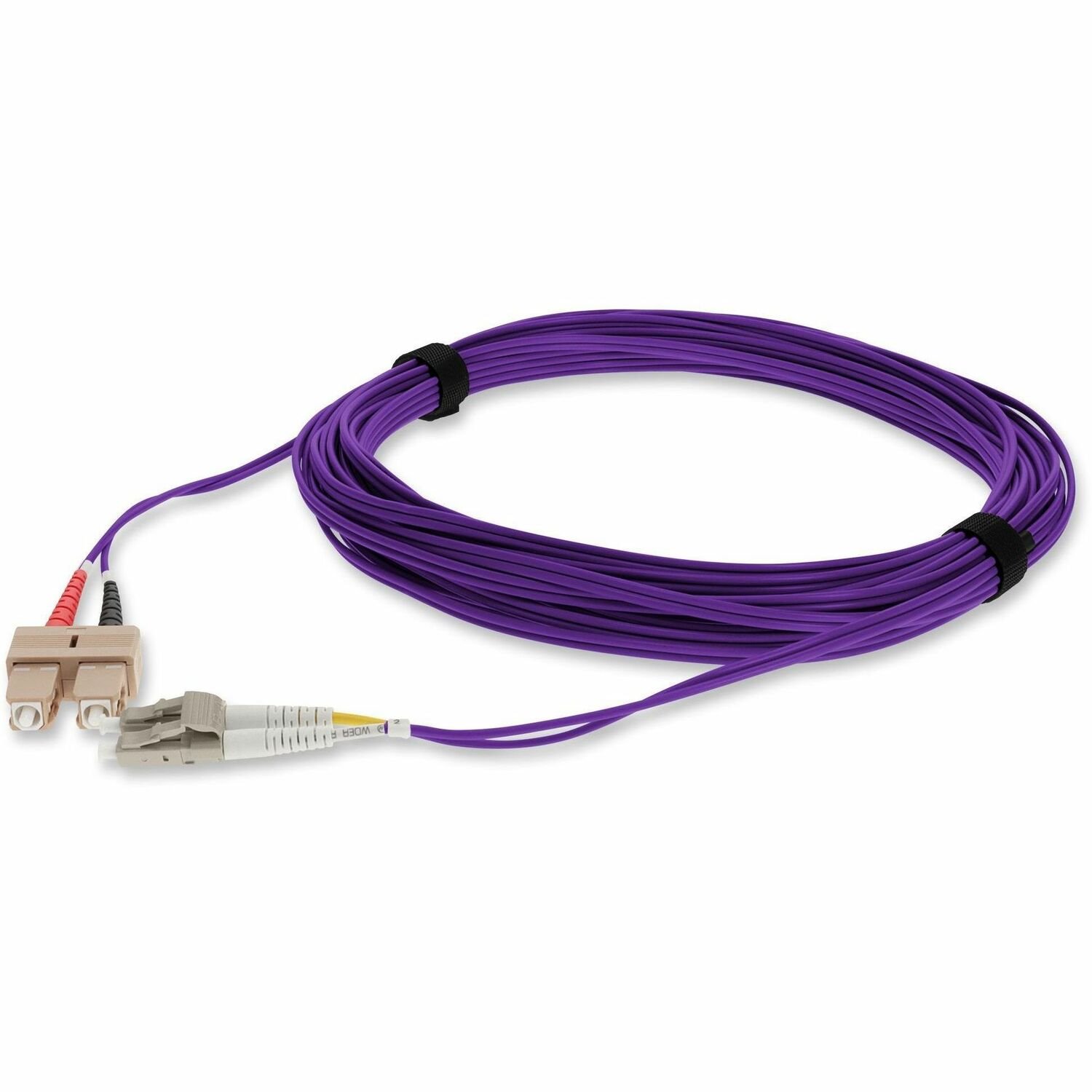 AddOn 2m LC (Male) to SC (Male) Purple OM4 Duplex Fiber OFNR (Riser-Rated) Patch Cable