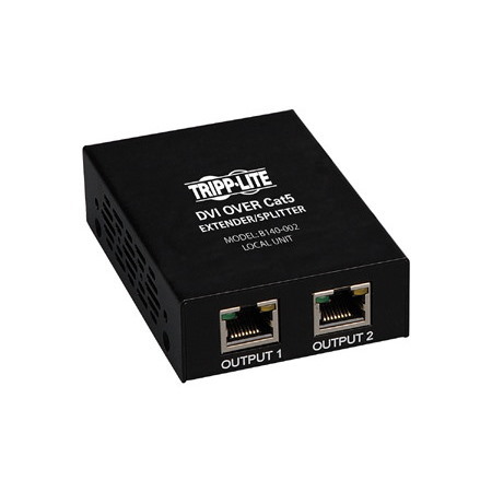 Eaton Tripp Lite Series 2-Port DVI over Cat5/6 Splitter/Extender, Box-Style Transmitter for Video, DVI-D Single Link, 200 ft. (60 m), TAA