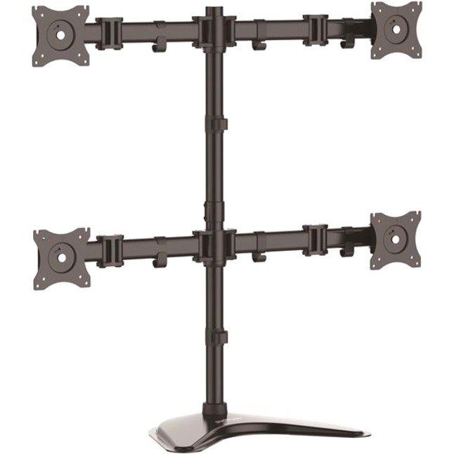 StarTech.com Quad Monitor Stand, Crossbar, Steel, Monitors up to 27" (17.6lb/8kg), VESA Monitor, Computer Monitor Stand, Monitor Arm