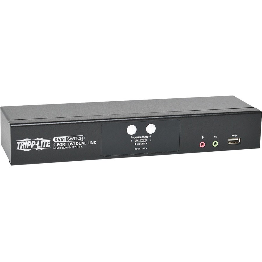 Eaton Tripp Lite Series 2-Port DVI Dual-Link / USB KVM Switch with Audio and Cables, TAA