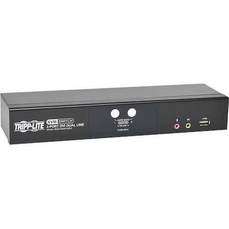 Eaton Tripp Lite Series 2-Port DVI Dual-Link / USB KVM Switch with Audio and Cables, TAA