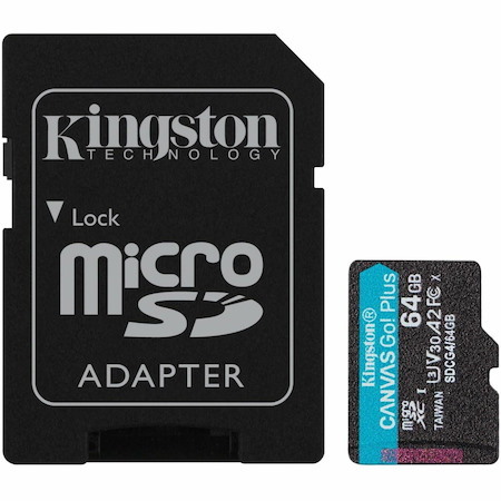 Kingston Canvas Go! Plus 64 GB Class 10/UHS-I (U3) V30 microSDXC