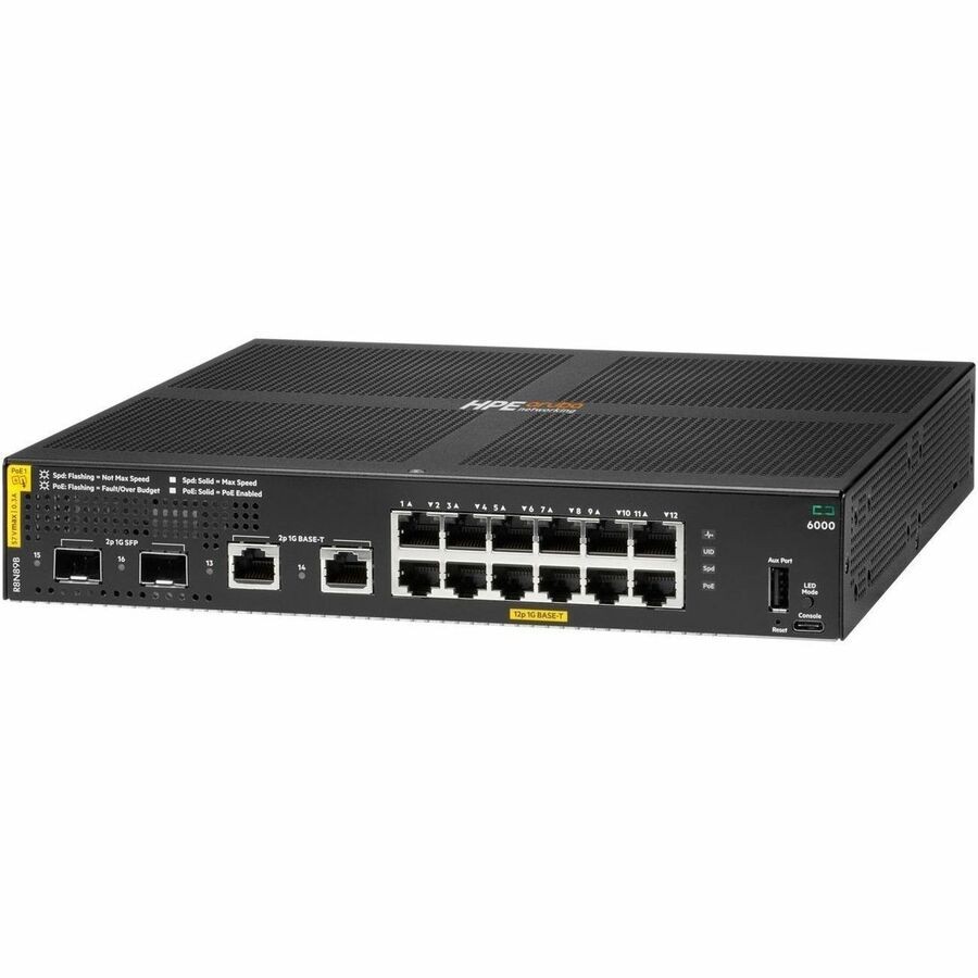 Aruba CX 6000 14 Ports Manageable Ethernet Switch - Gigabit Ethernet - 10/100/1000Base-T, 1000Base-X