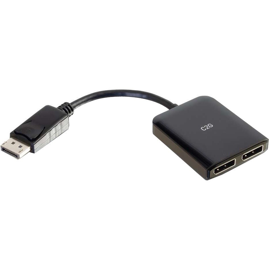 C2G 4K DisplayPort to Dual DisplayPort MST Hub - DisplayPort 1.2 to DisplayPort Splitter - M/F