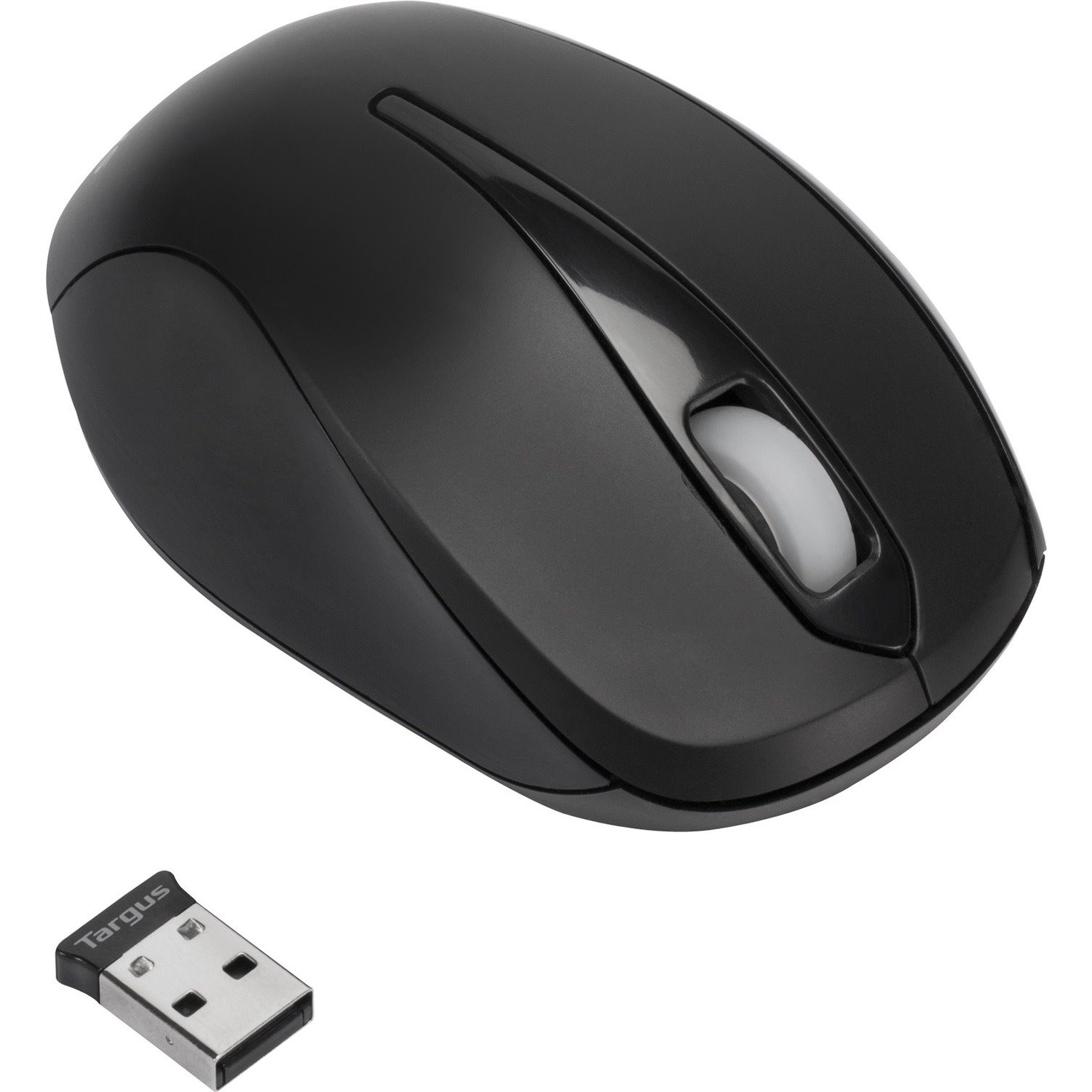 Targus Wireless Mobile Mouse - USB 2.0 - Optical - 3 Button(s) - Black, Silver