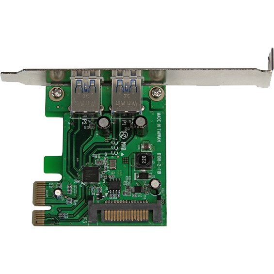 StarTech.com 2 Port PCI Express (PCIe) SuperSpeed USB 3.0 Card Adapter with UASP - SATA Power - 5Gbps