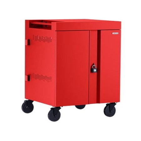 Bretford CUBE Cart 36, AC Charging, Red Paint