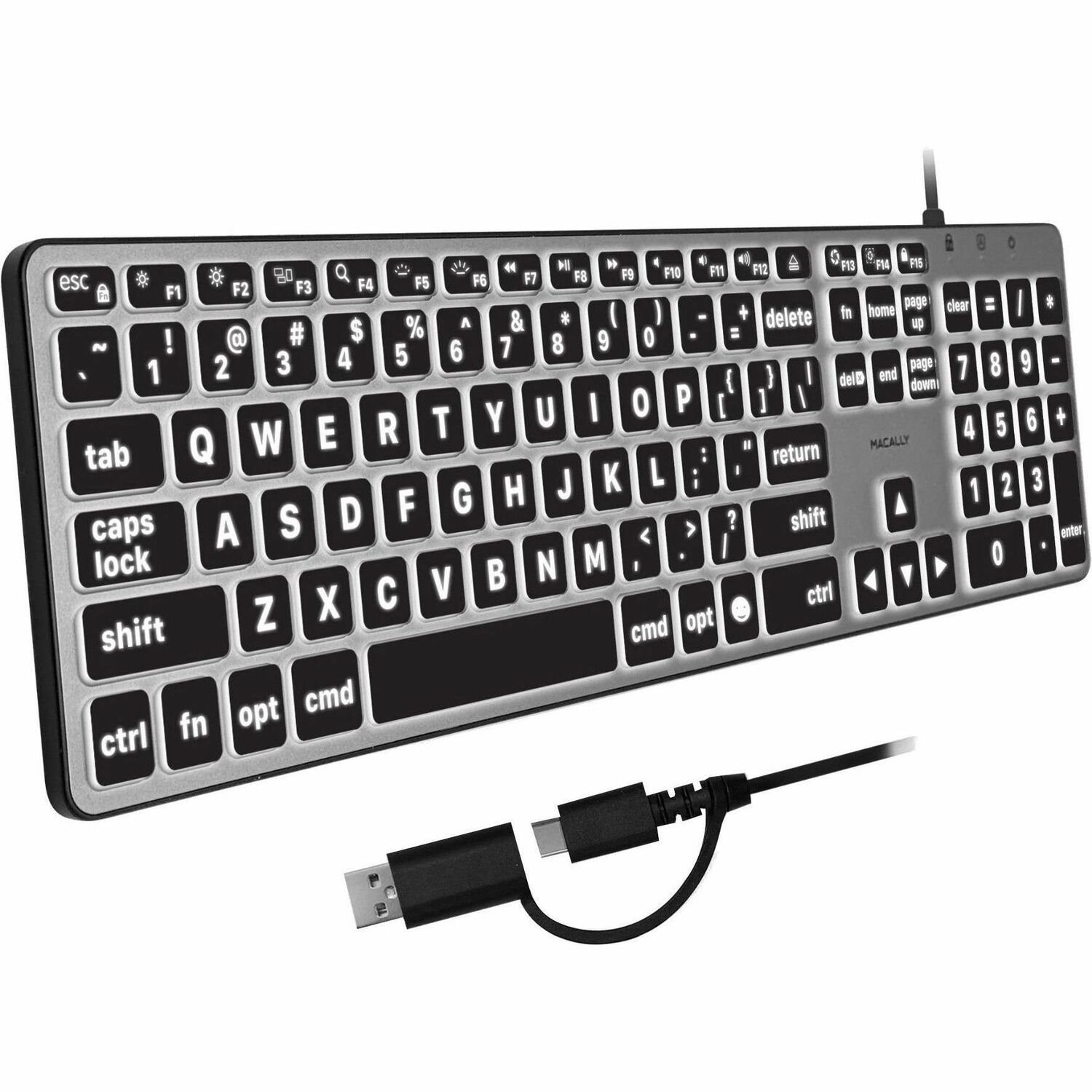 Macally Backlit Mac Keyboard Usb-C A
