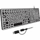 Macally Backlit Large Print Keyboard For Mac with Dual USB A / C