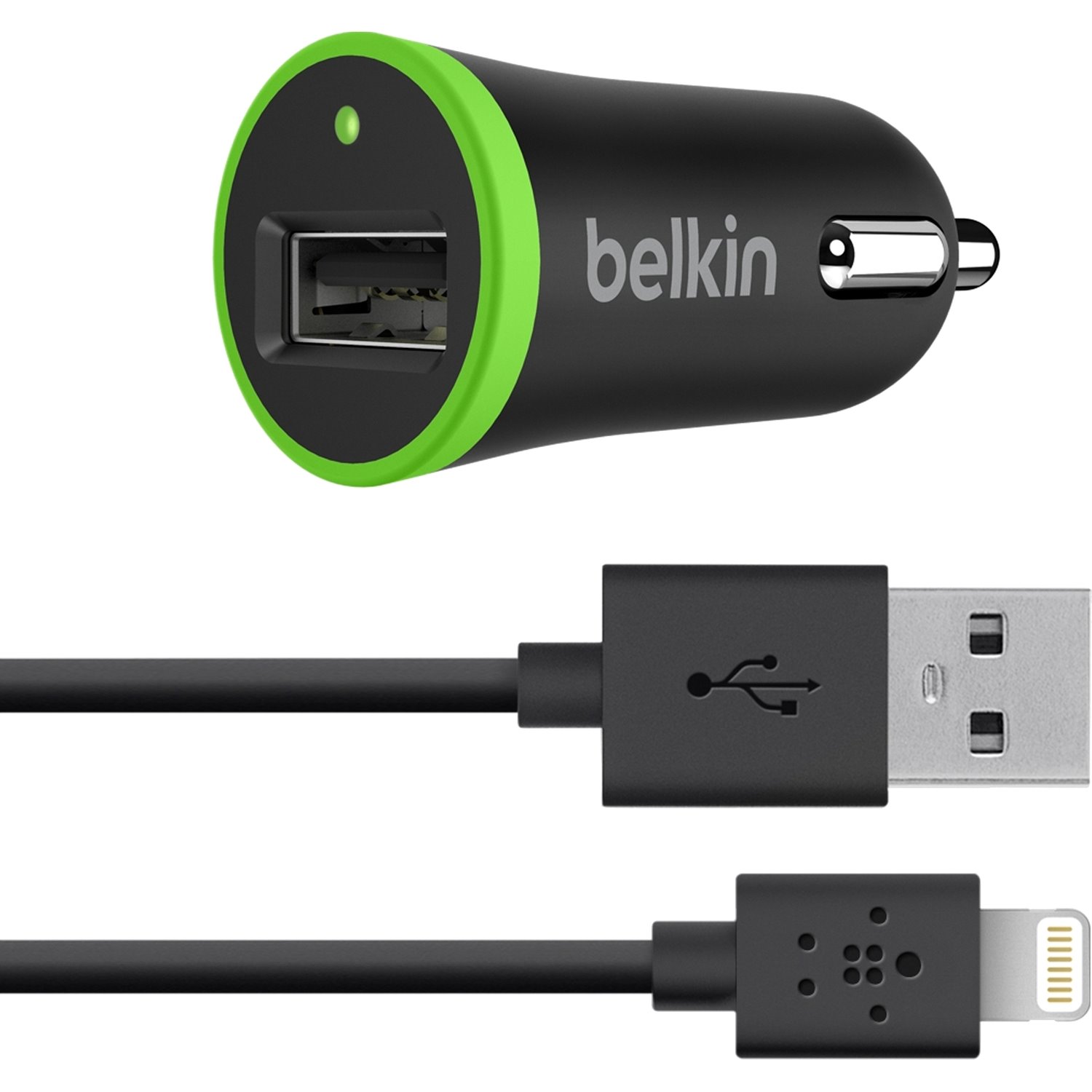 Belkin Car Charger with Lightning to USB Cable (10 Watt/2.1 Amp)