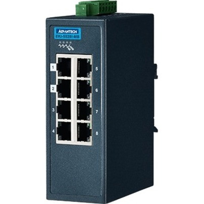 Advantech 8 Port Entry-level Managed Switch Support Modbus/TCP w/wide Temp