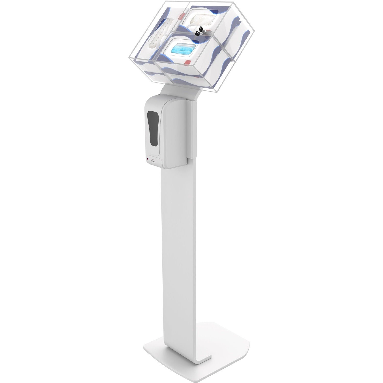 CTA Digital Premium Locking Sanitizing Station Stand (White)