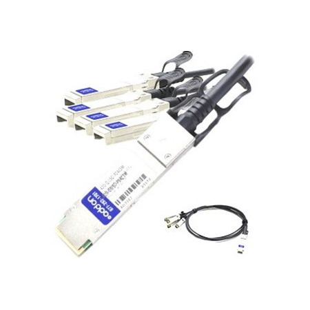 AddOn Juniper Networks® QFX-QSFP-DACBO-5M to Cisco® SFP-H10GB-CU5M Compatible TAA compliant 40GBase-CU QSFP+ to 4xSFP+ Direct Attach Cable (Passive Twinax, 1m)