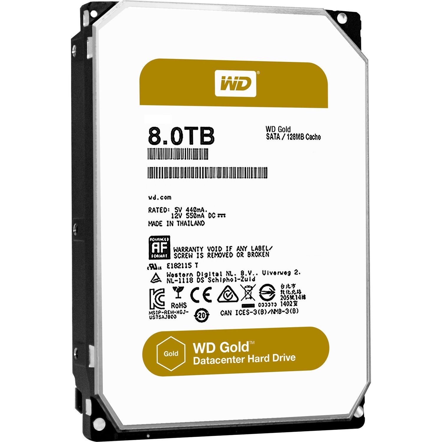 WD Gold WD8002FRYZ 8 TB Hard Drive - 3.5" Internal - SATA (SATA/600)