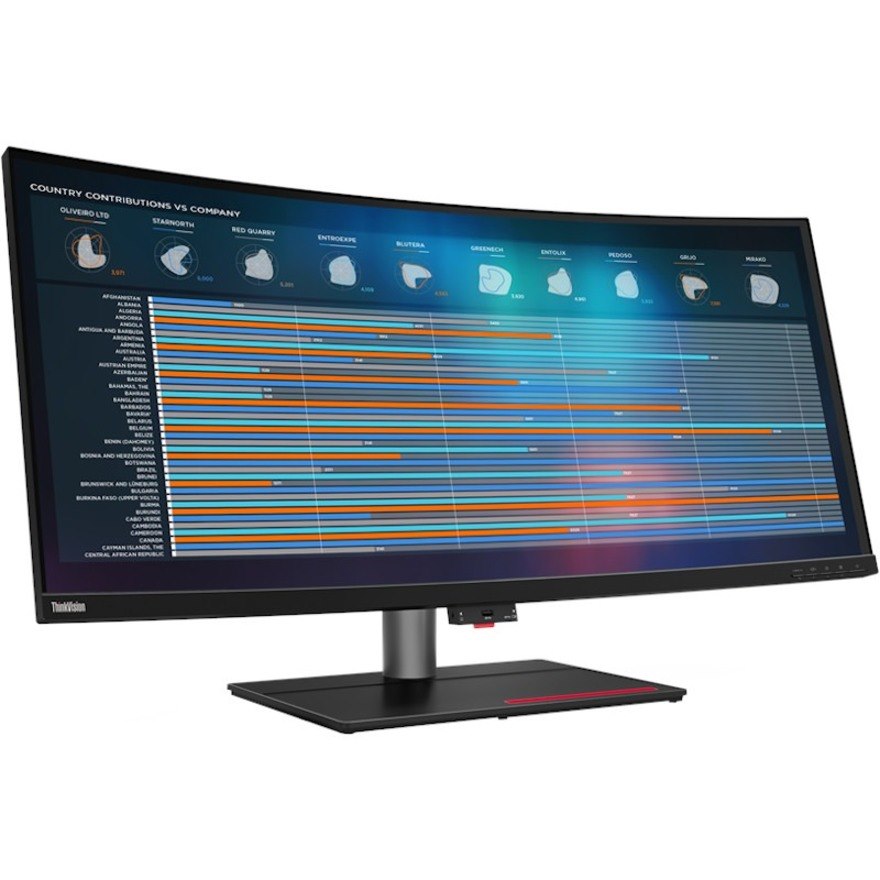 Lenovo ThinkVision P40w-20 40" Class WUHD Curved Screen LED Monitor - 21:9 - Raven Black