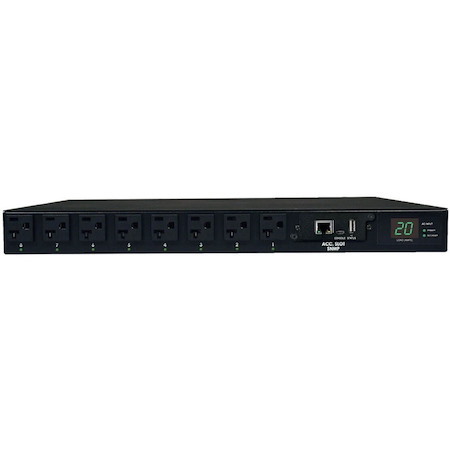 Eaton Tripp Lite Series 1.9kW Single-Phase Switched Automatic Transfer Switch PDU, 2 120V L5-20P / 5-20P Inputs, 16 5-15/20R Outputs, 1U, TAA