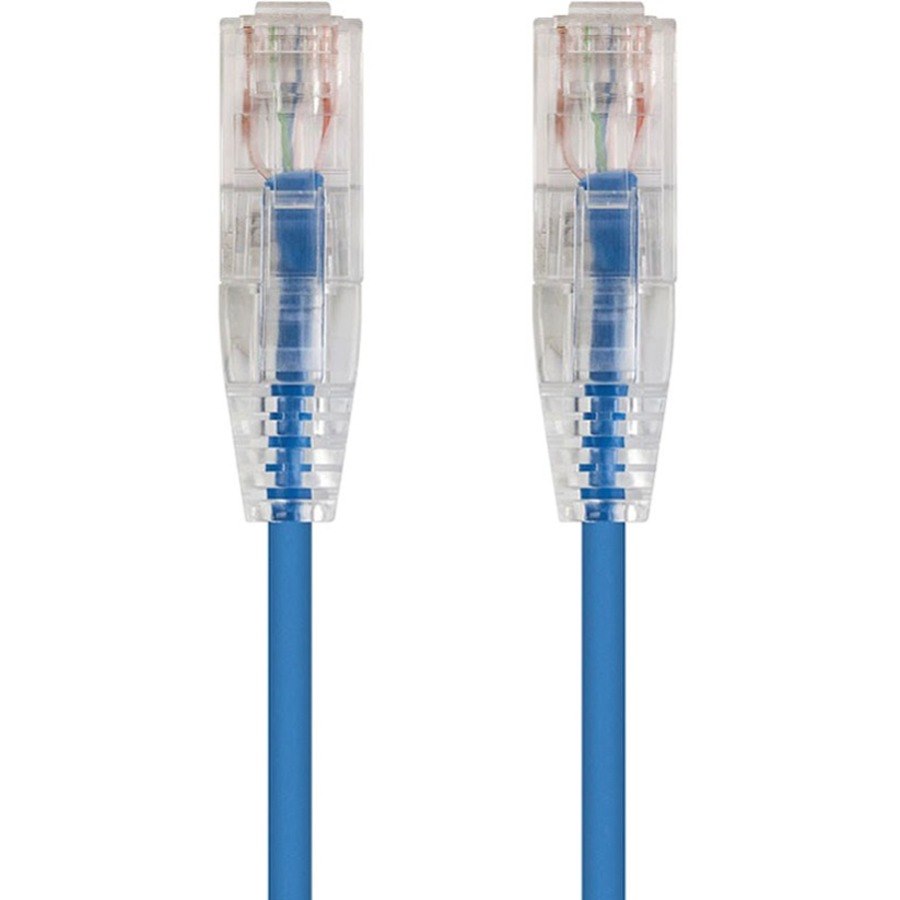 Monoprice SlimRun Cat6 28AWG UTP Ethernet Network Cable, 2ft Blue