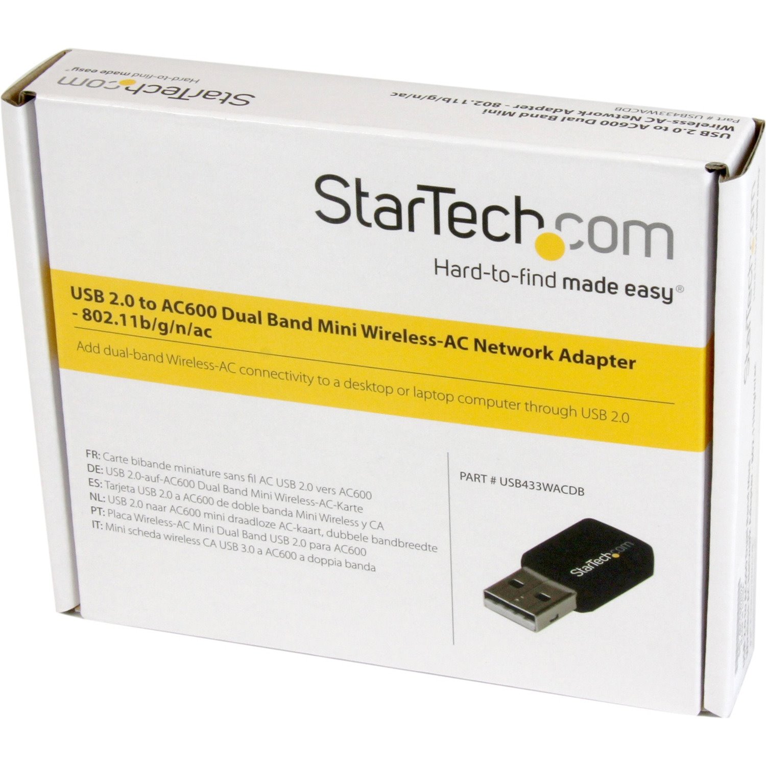 StarTech.com USB 2.0 AC600 Mini Dual Band Wireless-AC Network Adapter - 1T1R 802.11ac WiFi Adapter