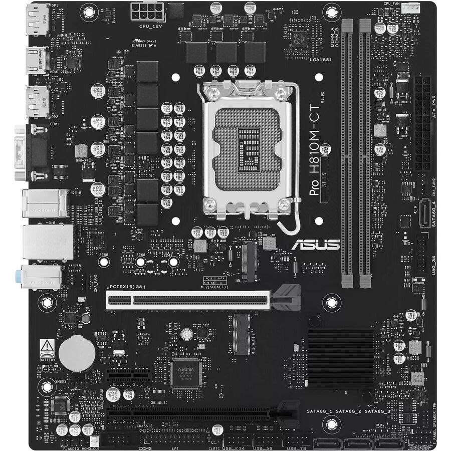 Asus Pro H810M-CT-CSM Desktop Motherboard - Intel H810 Chipset - Socket LGA-1851 - Micro ATX