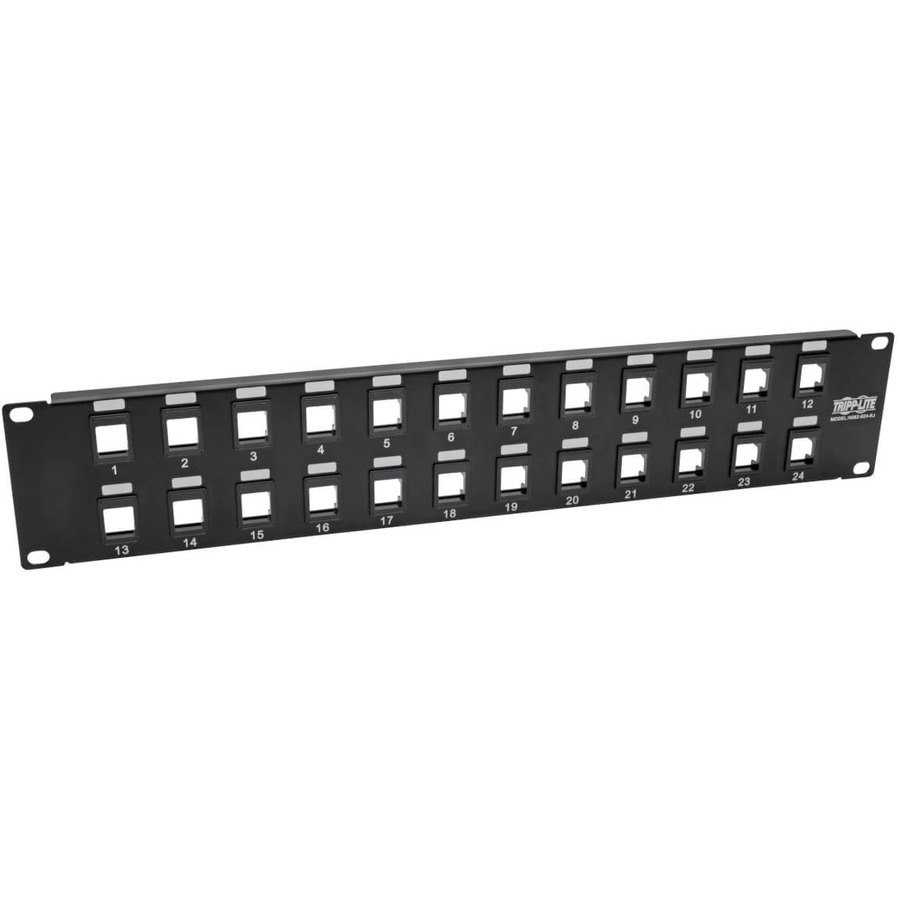 Eaton Tripp Lite Series 24-Port 2U Rack-Mount Unshielded Blank Keystone/Multimedia Patch Panel, RJ45 Ethernet, USB, HDMI, Cat5e/6