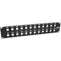 Eaton Tripp Lite Series 24-Port 2U Rack-Mount Unshielded Blank Keystone/Multimedia Patch Panel, RJ45 Ethernet, USB, HDMI, Cat5e/6